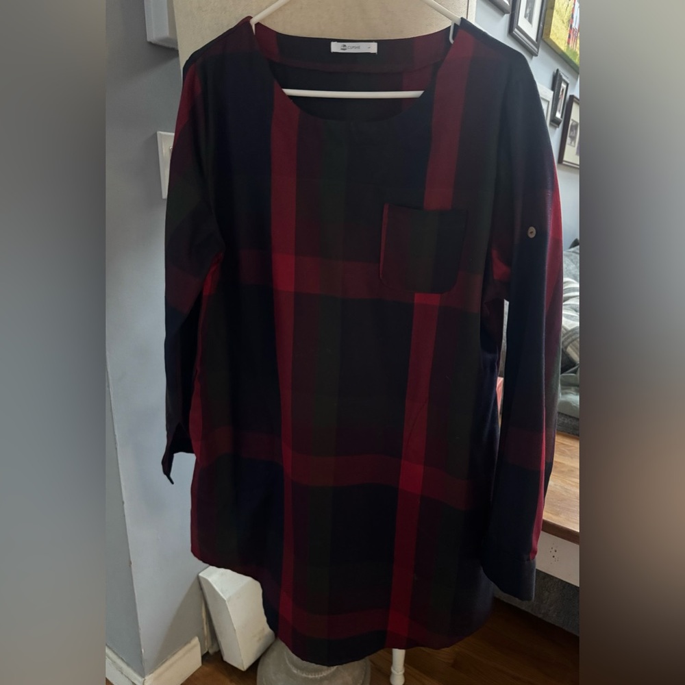 CUPSHE plaid shirt dress great winter casual dress